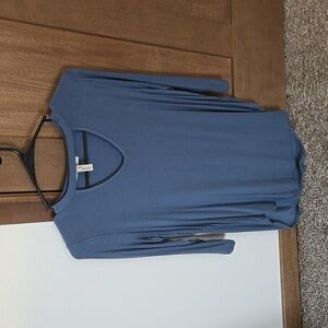Women's Blue V-Neck Top